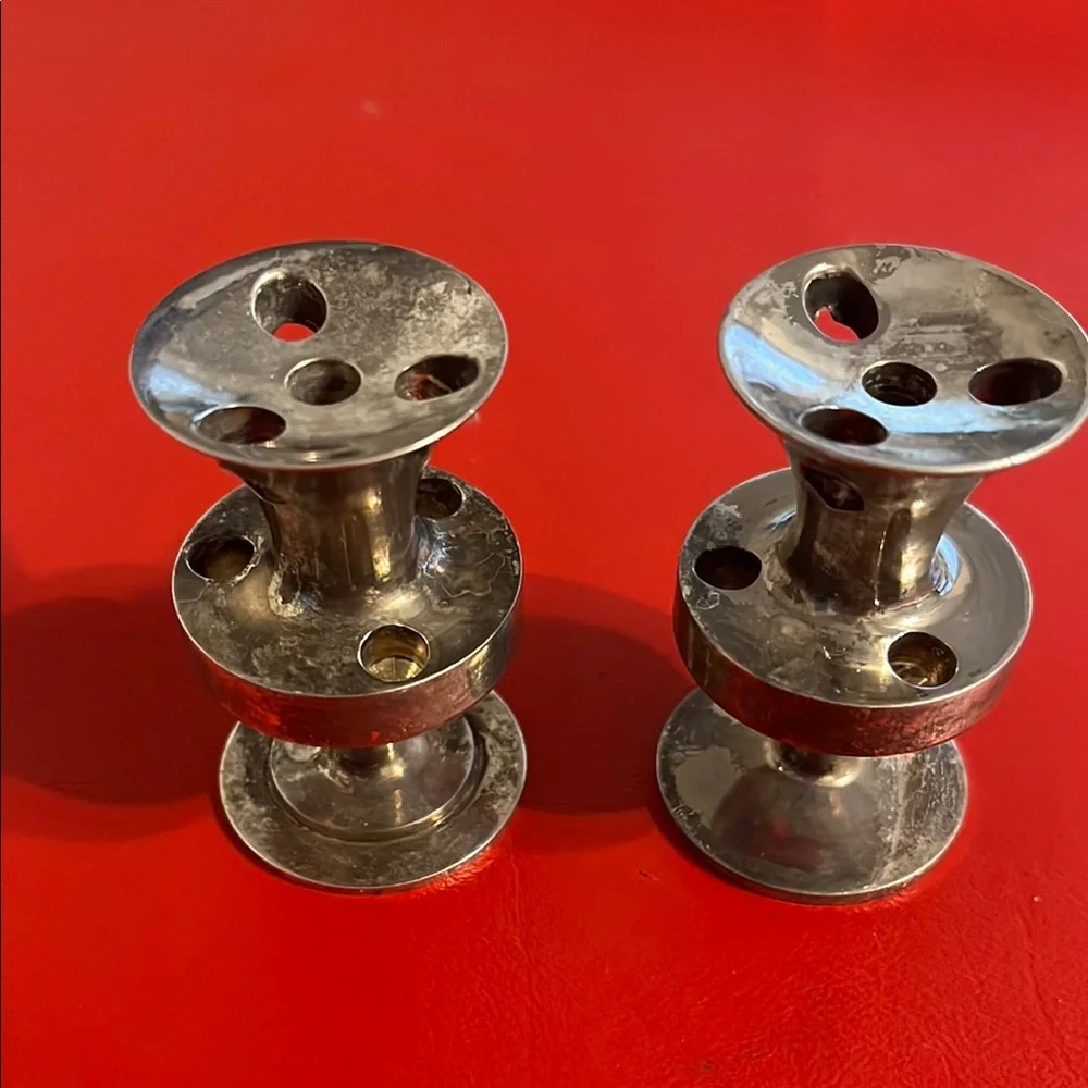 PAIR of Erik Jörgensen Denmark Miniature Candlesticks 1950s